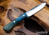 Lon Humphrey Knives: Gold Digger - Forged 52100 - Double Dyed Box Elder Burl - Black Liners - LH23IH114