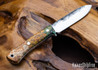 Lon Humphrey Knives: Gold Digger - Forged 52100 - Double Dyed Box Elder Burl - White Liners - LH23IH141