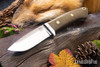 Bark River Knives: Classic Drop Point Hunter - CPM S45VN - Green Canvas Micarta - Brass Pins