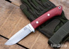 Bark River Knives: Classic Drop Point Hunter - CPM S45VN - Red Linen Micarta