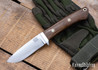 Bark River Knives: Classic Drop Point Hunter - CPM S45VN - Tan Burlap Micarta - Black & Orange Liners - Mosaic Pins