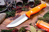 Bark River Knives: Gunny Scandi - CMP 3V - Blaze Orange G-10 - Black Liners