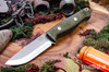 Bark River Knives: Gunny Scandi - CMP 3V - Evergreen Burlap - Brass Pins