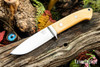 Bark River Knives: Bobcat Hunter - CPM 154 - Antique Bone Linen Micarta - Natural Liners