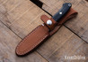 Bark River Knives: Bobcat Hunter - CPM 154 - Black Canvas Micarta - Blue Liners - Mosaic Pins