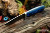 Bark River Knives: Bobcat Hunter - CPM 154 - Blue & Black Suretouch - Matte - Sea Blue Liners - Black Pins