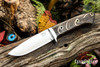 Bark River Knives: Bobcat Hunter - CPM 154 - Bog Oak - Red Liners - Hollow Brass Pins