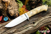 Bark River Knives: Bobcat Hunter - CPM 154 - California Buckeye Burl - Black Liners