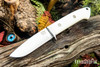 Bark River Knives: Bobcat Hunter - CPM 154 - Ivory Micarta G-10 - Red Liners - Mosaic Pins