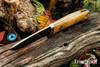 Bark River Knives: Bobcat Hunter - CPM 154 - Natural Canvas Micarta - Forest Green Liners - Matte