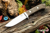 Bark River Knives: Bobcat Hunter - CPM 154 - OD Green Burlap Micarta - Brass Pins - Matte