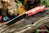 Bark River Knives: Bobcat Hunter - CPM 154 - Red Camel Bone - Red Liner