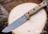 Reiff Knives: F6 Leuku Survival Knife - Coyote Tan G-10 - CPM-3V - Acid Stonewash