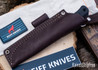 Reiff Knives: F4 Bushcraft Survival Knife - Black G-10 - CPM-3V - Acid Stonewash - Leather Sheath