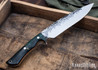 Lon Humphrey Knives: Ranger - Forged 52100 - Double Dyed Box Elder Burl - Orange Liners - LH11KH103