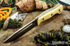 Bark River Knives: Cub - CPM 3V - Antique Ivory Micarta - Black Liners - Mosaic Pins