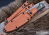 Bark River Knives: Cub - CPM 3V - Yellowjacket Burlap Micarta - Lime Liner