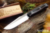 Bark River Knives: Ultralite Field Knife - CPM 3V - Black Canvas Micarta - Blue Liners - Hollow Pins