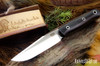 Bark River Knives: Ultralite Field Knife - CPM 3V - Black Canvas Micarta - Yellow Liners - Hollow Pins