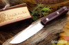 Bark River Knives: Ultralite Field Knife - CPM 3V - Burgundy Canvas Micarta - White Liners