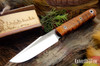 Bark River Knives: Ultralite Field Knife - CPM 3V - Dark Curly Maple - Red Liners - Mosaic Pins #1