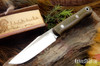 Bark River Knives: Ultralite Field Knife - CPM 3V - Green Canvas Micarta - Black Liners