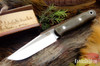 Bark River Knives: Ultralite Field Knife - CPM 3V - Green Canvas Micarta - Matte