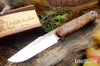 Bark River Knives: Ultralite Field Knife - CPM 3V - Natural Maple Burl - White Liners - Mosaic Pins