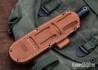 Bark River Knives: Ultralite Field Knife - CPM 3V - Red G-10 - Orange Liners - Brass Pins