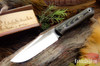 Bark River Knives: Ultralite Field Knife - CPM 3V - Black & Green Linen Micarta - Mosaic Pins