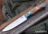 Bark River Knives: Aurora II - CPM 3V - Blue Texas Fencepost - Red Liners #3