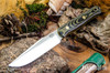 Bark River Knives: Ultralite Field Knife - CPM 3V - Black & Green Linen Micarta - Yellow Liners - Brass Pins