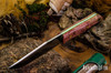 Bark River Knives: Ultralite Field Knife - CPM 3V - Mauve Maple Burl - Toxic Liner - Brass Pins