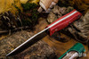 Bark River Knives: Ultralite Field Knife - CPM 3V - Red Linen Micarta - White Liner