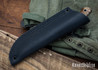 Lon Humphrey Knives: Blacktail Nessmuk - Forged 52100 - Box Elder Burl - Blue Liners - LH24AI149