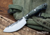 Lon Humphrey Knives: Blacktail Nessmuk - Forged 52100 - Box Elder Burl - Blue Liners - LH24AI159