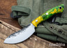 Lon Humphrey Knives: Blacktail Nessmuk - Forged 52100 - Box Elder Burl - Green Liners - LH24AI168