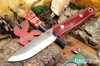 Bark River Knives: Bushcrafter II - CPM 3V - Red G-10 - Lime Liner - Mosaic Pins