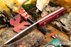 Bark River Knives: Bushcrafter II - CPM 3V - Red G-10 - Lime Liner - Mosaic Pins