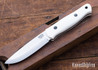 Bark River Knives: Bushcrafter II - CPM 3V - White Linen Micarta - Black Pins