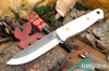 Bark River Knives: Bushcrafter II - CPM 3V - White Linen Micarta - Forest Green Liners - Brass Pins