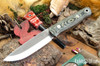 Bark River Knives: Bushcrafter II - CPM 3V - Black & Green Linen Micarta - Orange Liners - Mosaic Pins