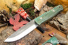 Bark River Knives: Bushcrafter II - CPM 3V - Emerald Green Maple Burl - Black Liner - Mosaic Pins