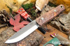 Bark River Knives: Bushcrafter II - CPM 3V - Tan Maple Burl - White Liner - Mosaic Pins