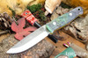 Bark River Knives: Bushcrafter II - CPM 3V - Purple & Green Maple Burl - Yellow Liner