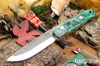 Bark River Knives: Bushcrafter II - CPM 3V - Teal & Gray Maple Burl - Yellow Liner