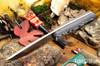 Bark River Knives: Bushcrafter II - CPM 3V - Gray & Black Suretouch - Matte - Red Liners - Hollow Pins