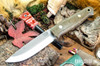 Bark River Knives: Bushcrafter II - CPM 3V - Green Canvas Micarta - Brass Pins