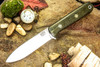 Bark River Knives: Mini Kephart - CPM 3V - Evergreen Burlap Micarta - Mosaic Pins