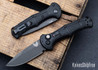 Benchmade Knives: 9570BK Mini Claymore - Push-Button Auto - Textured Black Grivory - CPM-D2 - Cobalt Black Cerakote